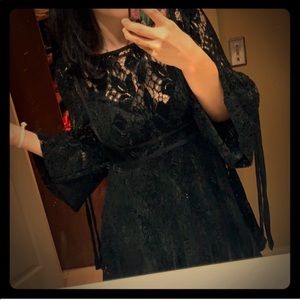 Gorgeous FP black lace/velvet dress